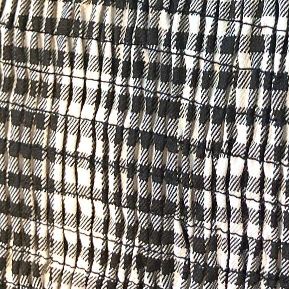OXL SZ L Black & white gingham check dress Cottage Modest Prairie Western 50s - Picture 6 of 10